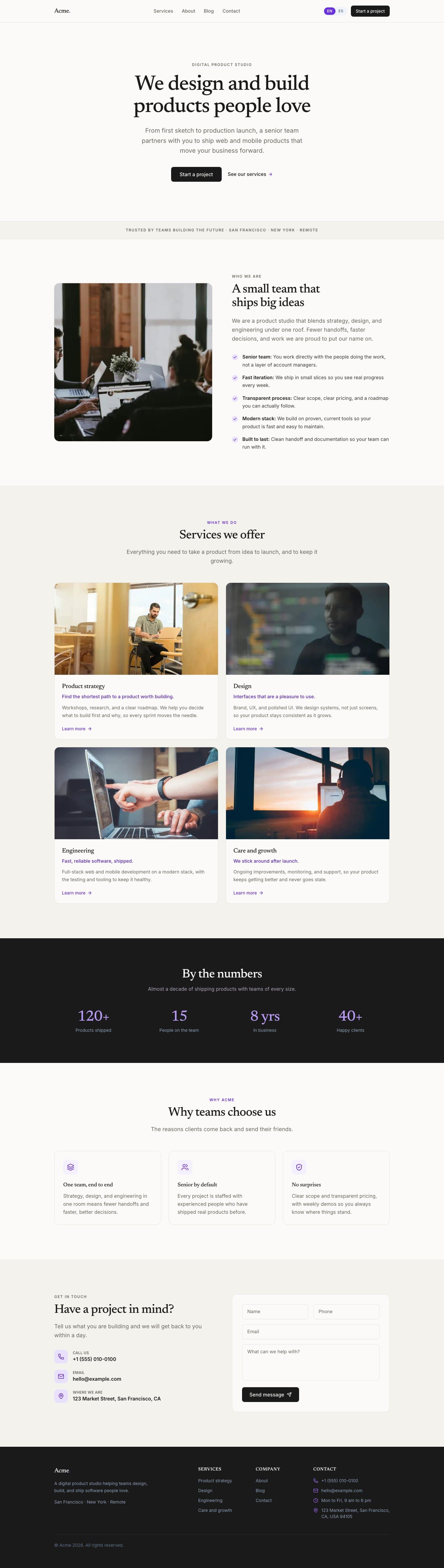 English home page