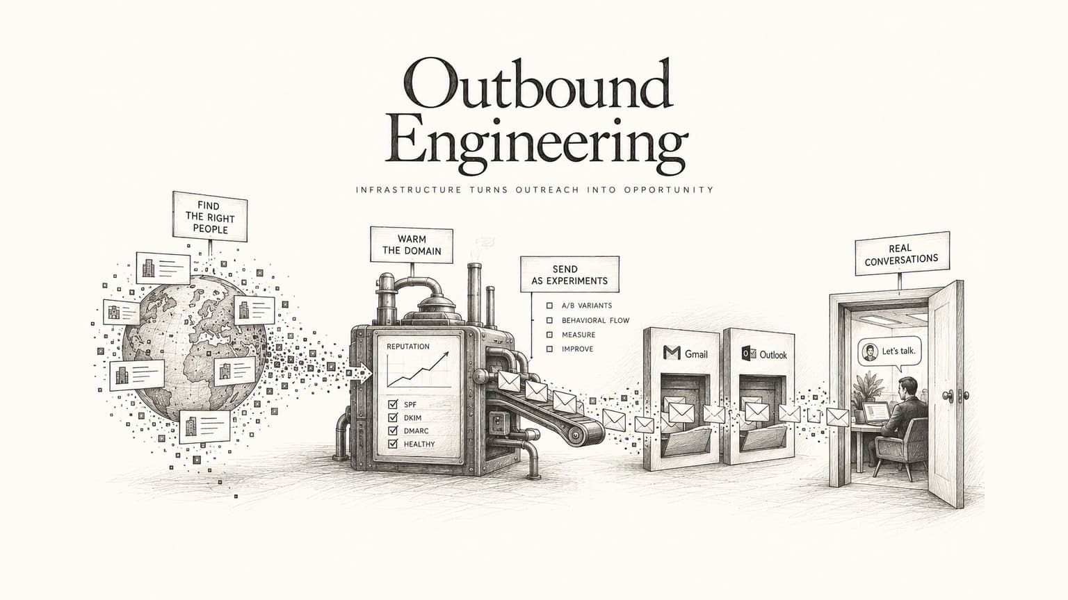 Outbound as an engineering discipline: deliverability, prospecting engines, and funnels